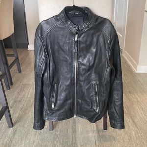 All Saints Dalby Black Leather Jacket